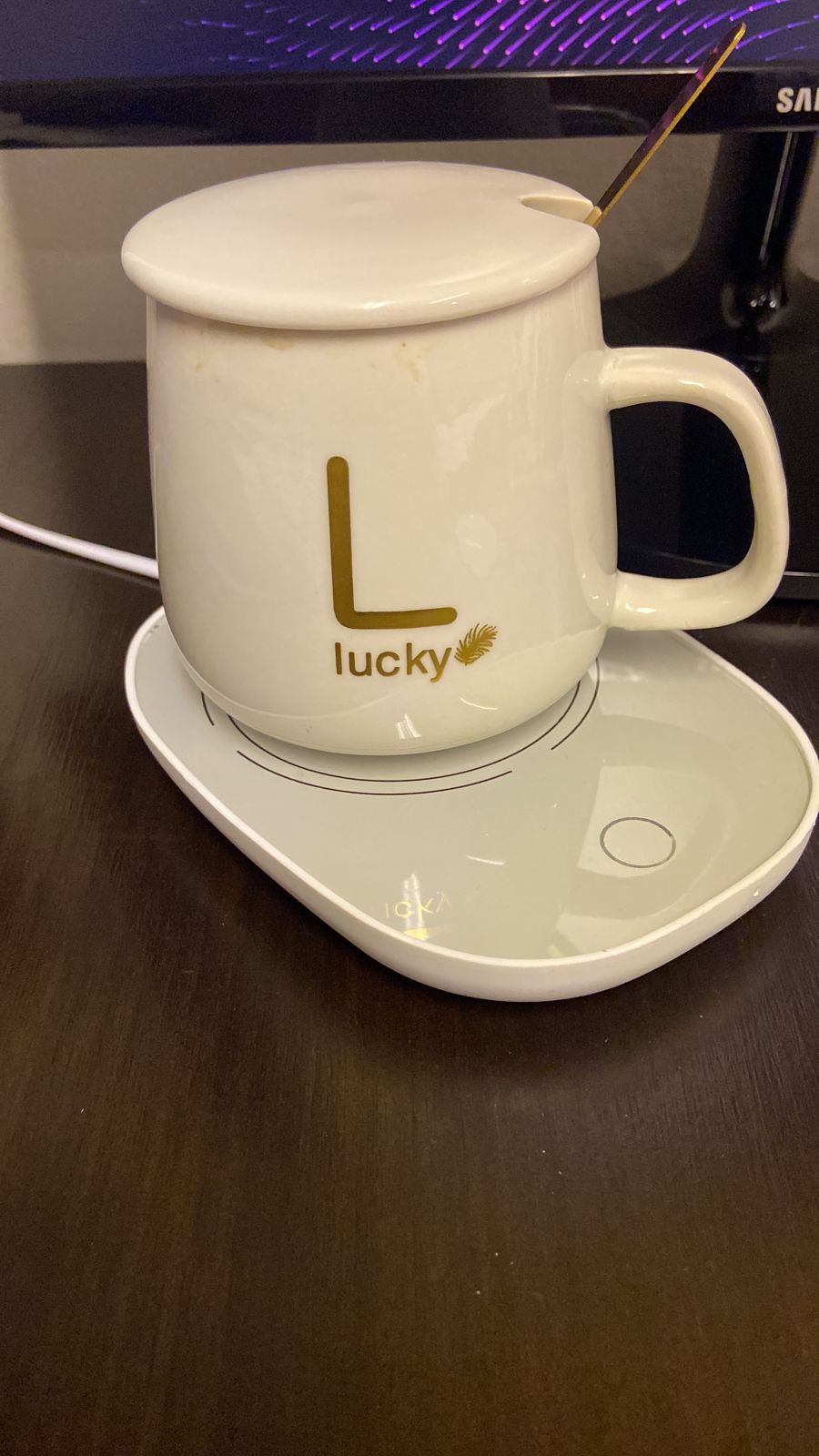 Tazón de cerámica con calentador eléctrico